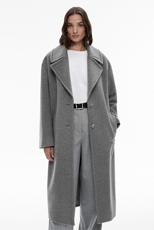 Wool Cashmere Lapel Coat