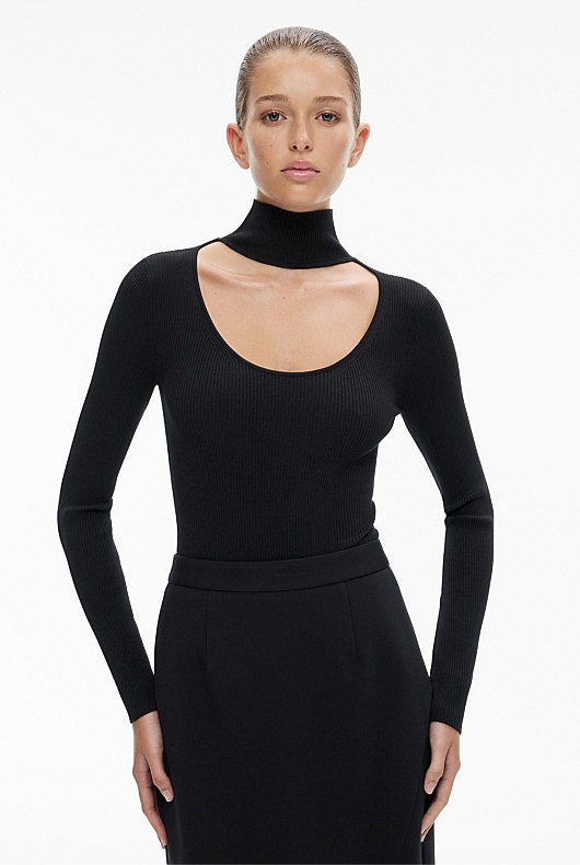 High Neck Knit Bodysuit