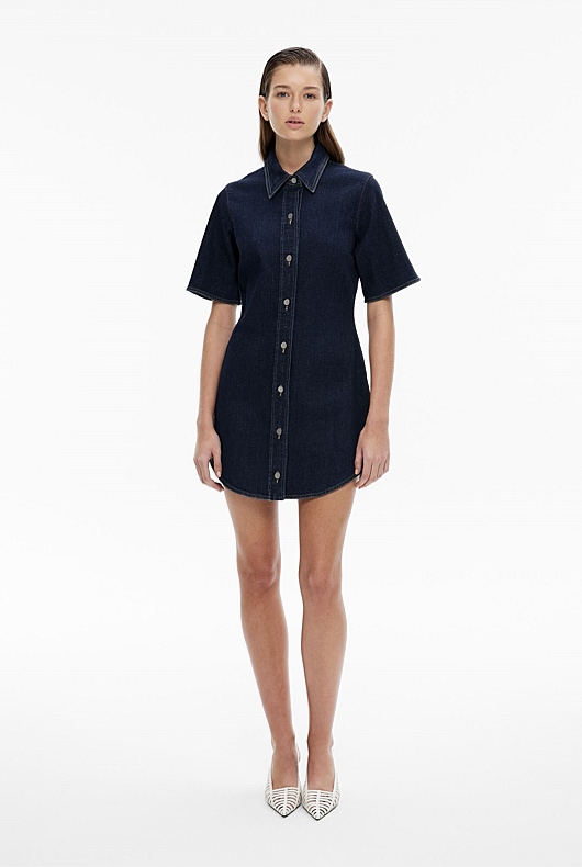 Dark denim shirt dress hotsell