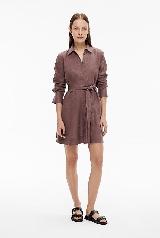 Linen Mini Shirt Dress