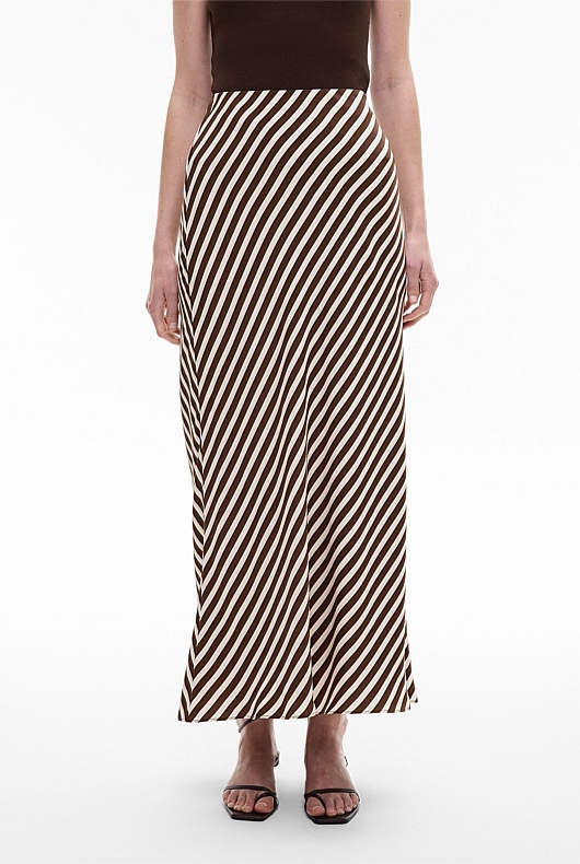 Stripe Maxi Slip Skirt