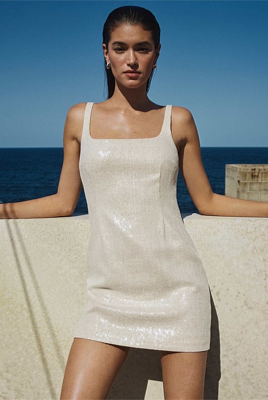 Sequin Linen Dress