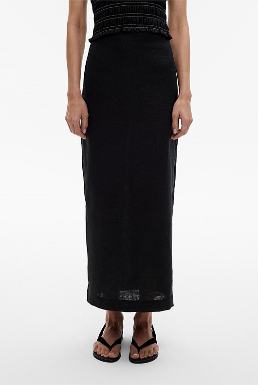 Linen Column Skirt