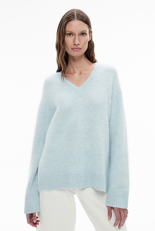 Fluffy V Neck Knit