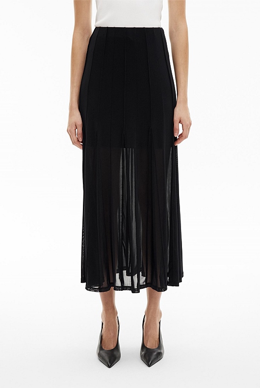 Panelled Mesh Skirt