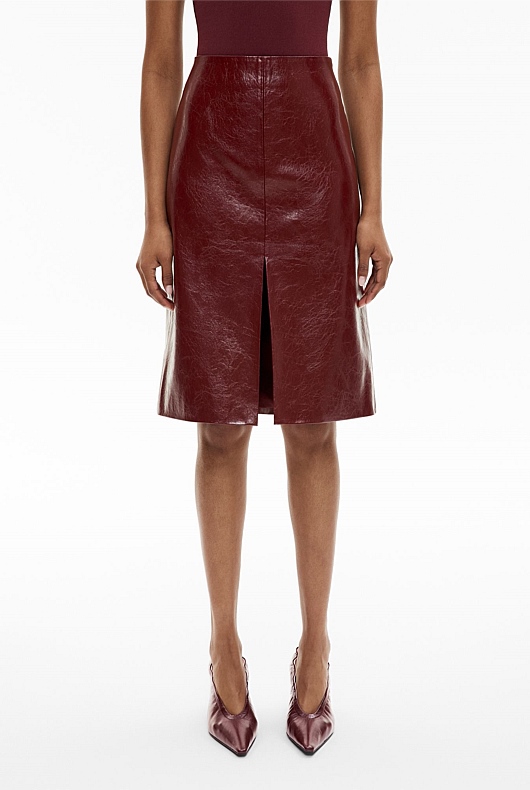 Front Split Midi Skirt