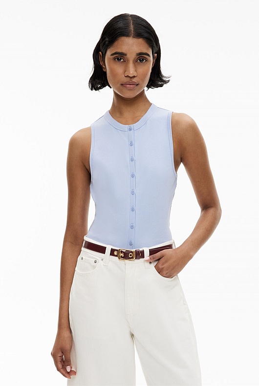 Button Through Tank Top