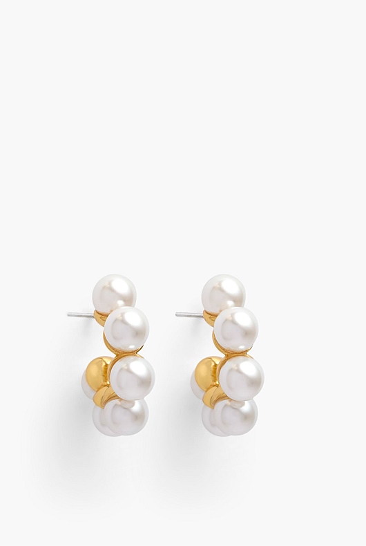 Maisie Pearl Hoop Earrings