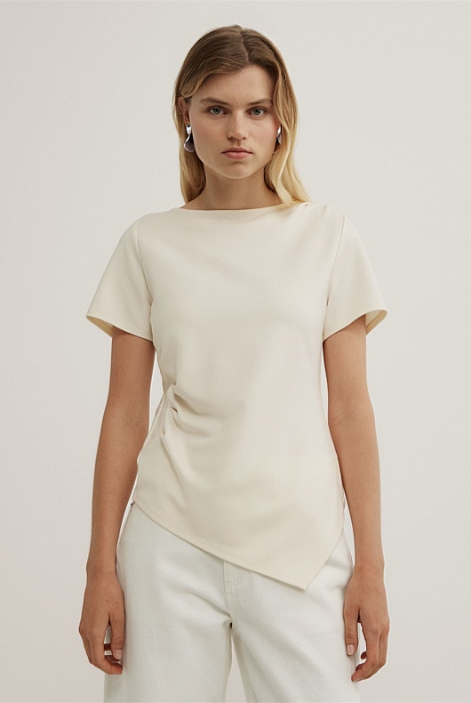 Tuck Wide Neck T-Shirt