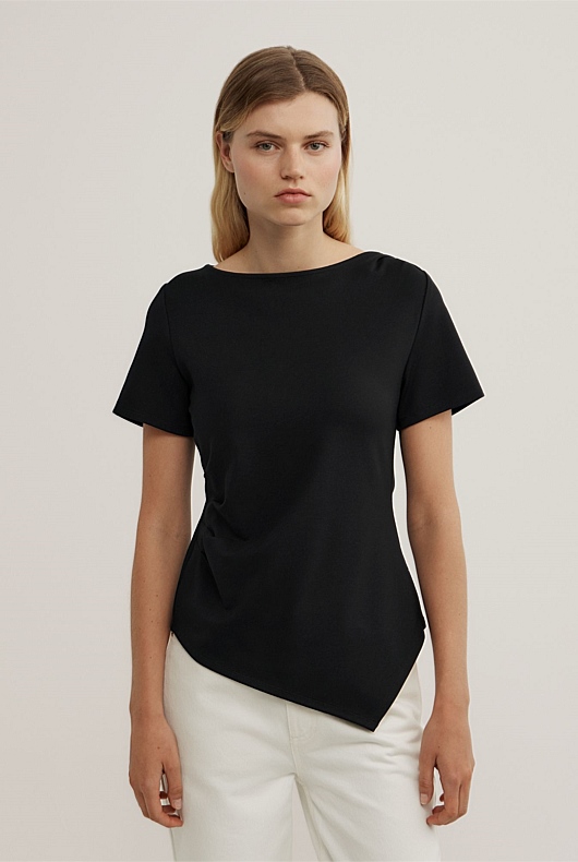Tuck Wide Neck T-Shirt