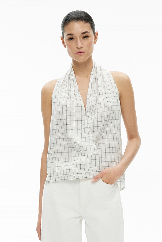 Linen Wrap Top