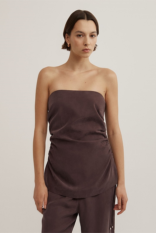 Cupro Strapless Top
