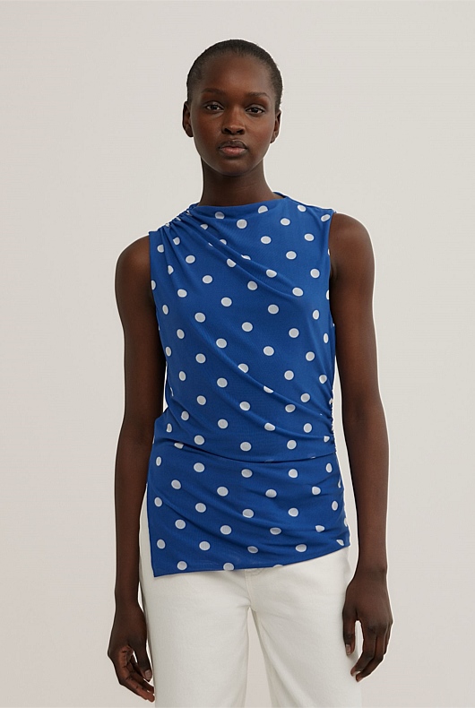 Asymmetric Mesh Tank Top