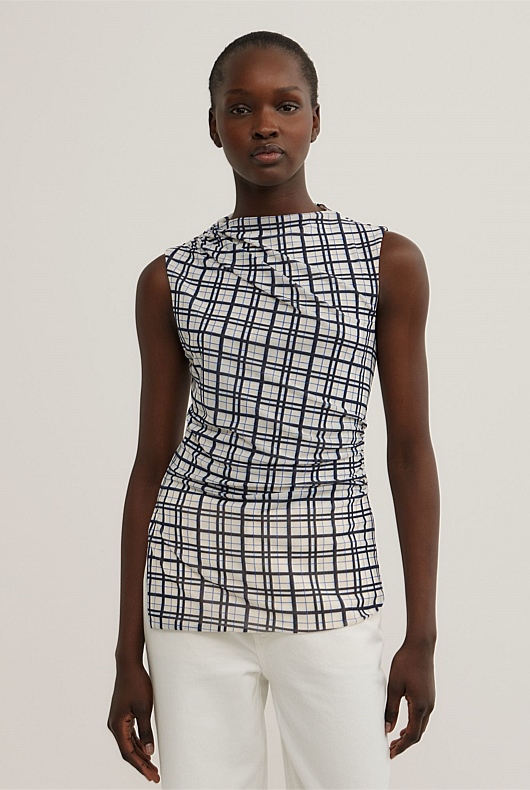 Asymmetric Mesh Tank Top
