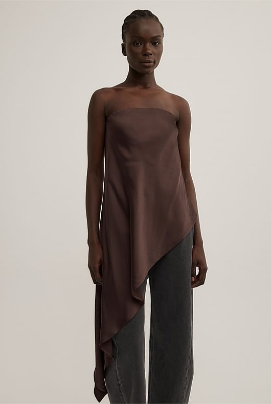 Asymmetric Strapless Top