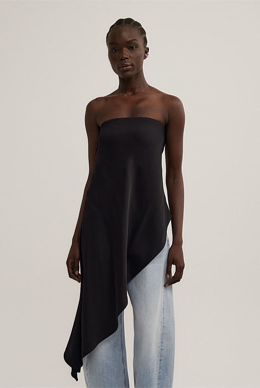 Asymmetric Strapless Top