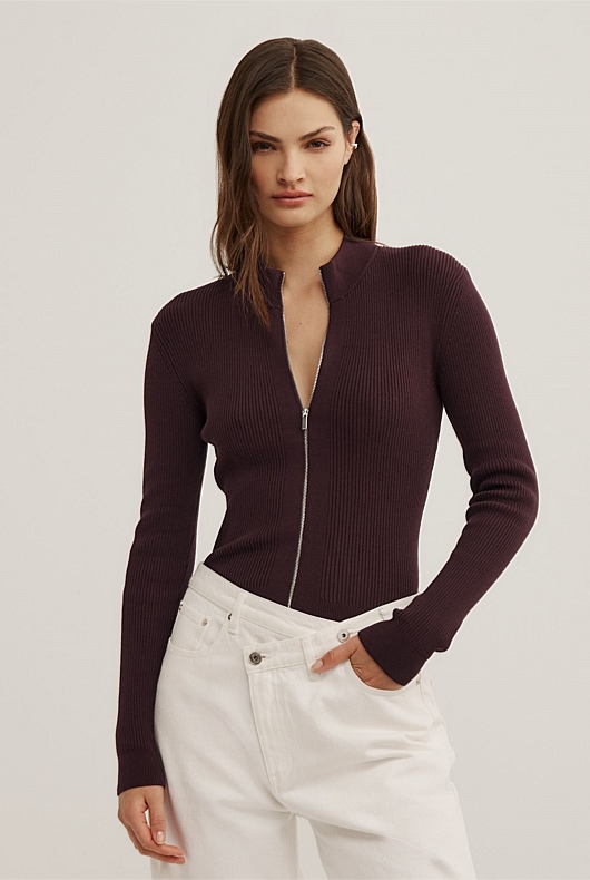Double Zip Knit Cardigan