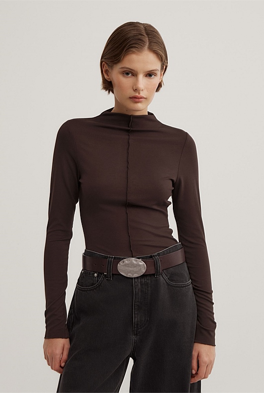 Mock Neck Jersey Top