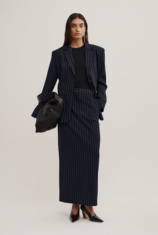 Maxi Pinstripe Skirt
