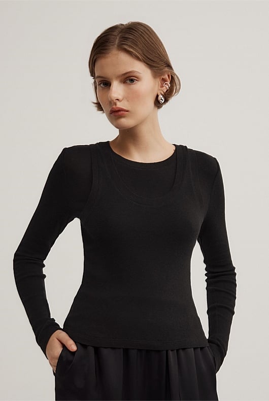 Long Sleeve Overlay Top