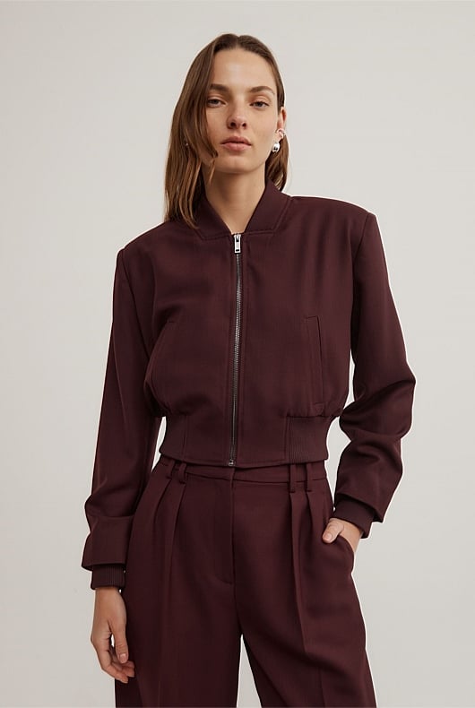 Shoulder Pad Bomber Jacket