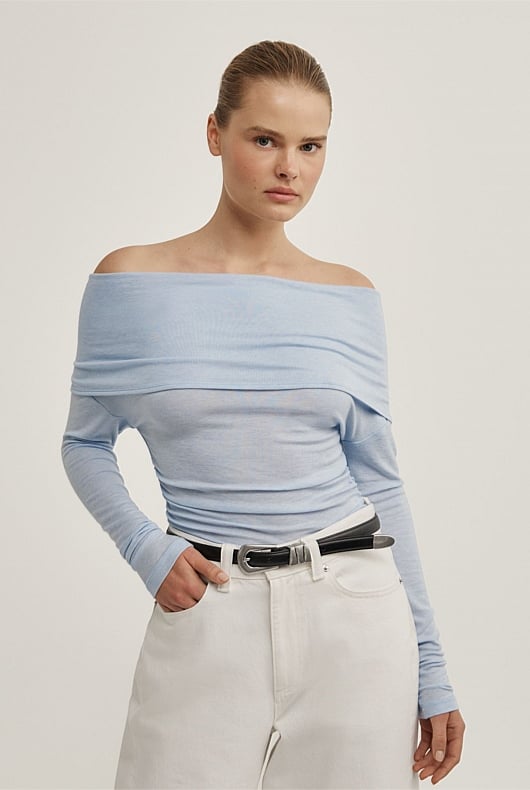 Off Shoulder Long-Sleeve Top