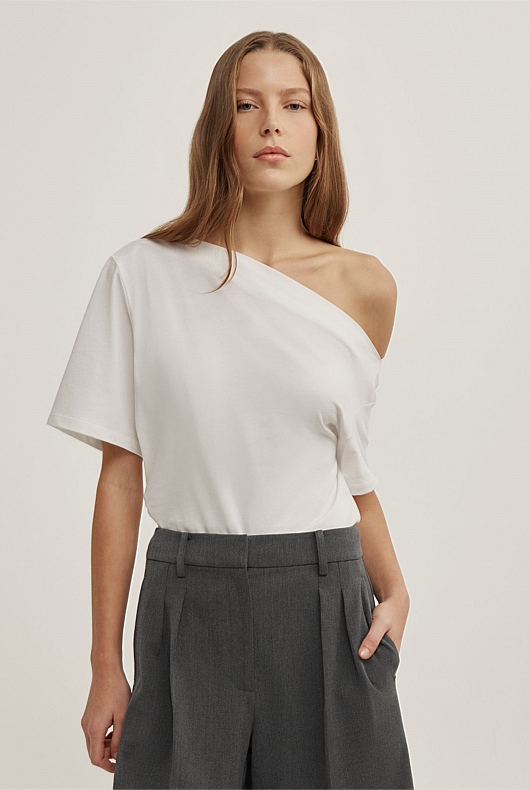 Ruched Asymmetric T-Shirt