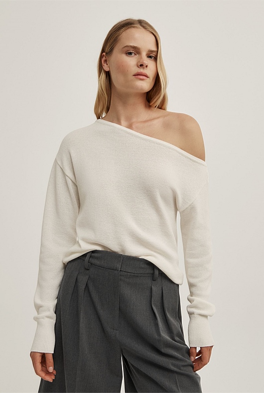 Asymmetric Long-Sleeve Knit