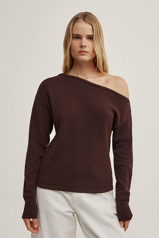 Asymmetric Long-Sleeve Knit