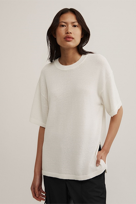 Relaxed Knit T-Shirt
