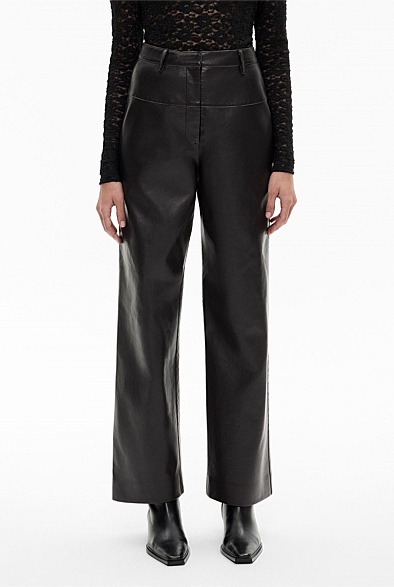 パンツ ZOE faux leather pants / black Black Spliced Faux Leather Pants - Women's Leather Pants | Witchery