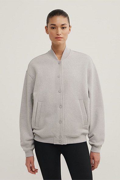 Light Grey Marle Varsity Jacket - Women's Jackets | Witchery