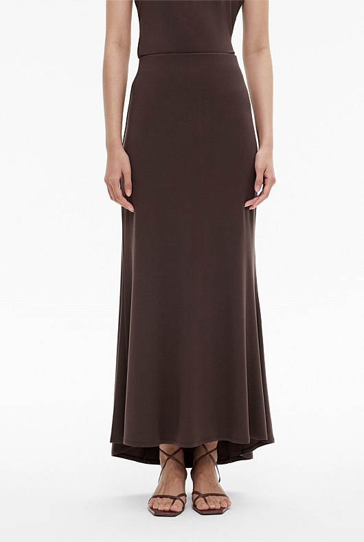 Chocolate Brown Jersey Maxi Skirt Women s A Line Skirts Witchery