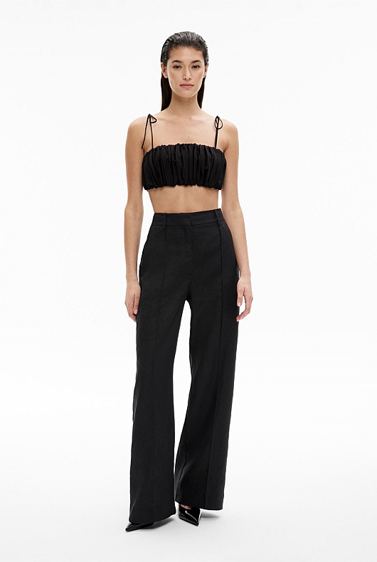 black evening crop top