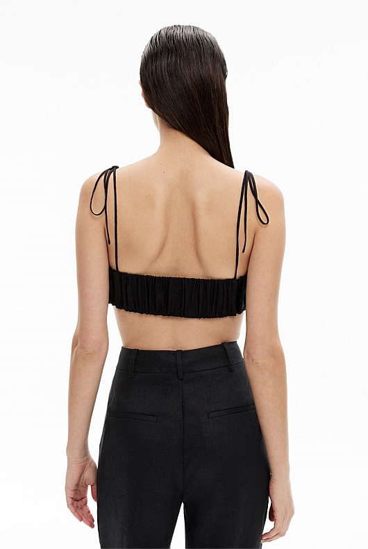 black evening crop top