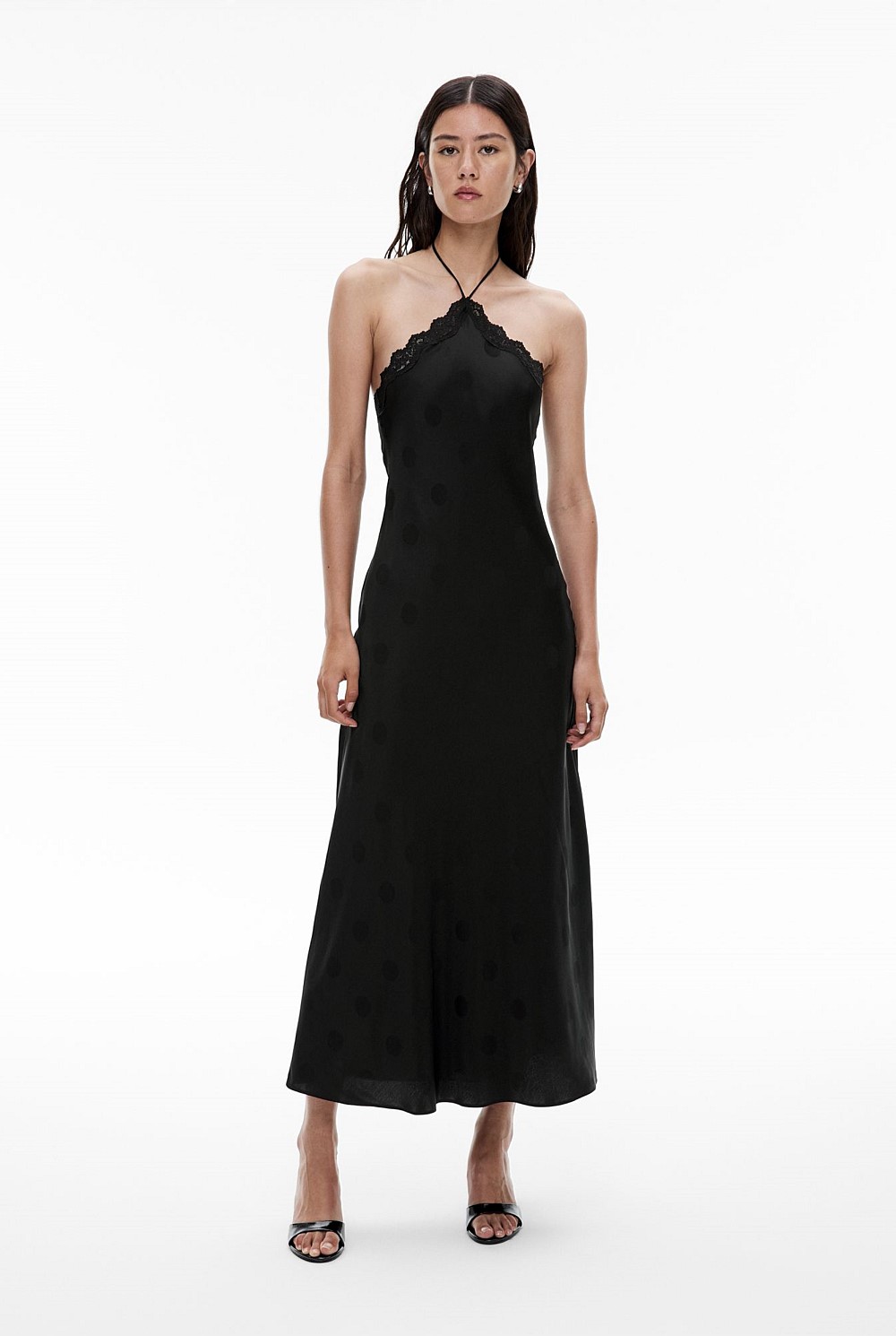 witchery spot halter dress Blush Spot Spot Halter Dress - Women's Midi Dresses