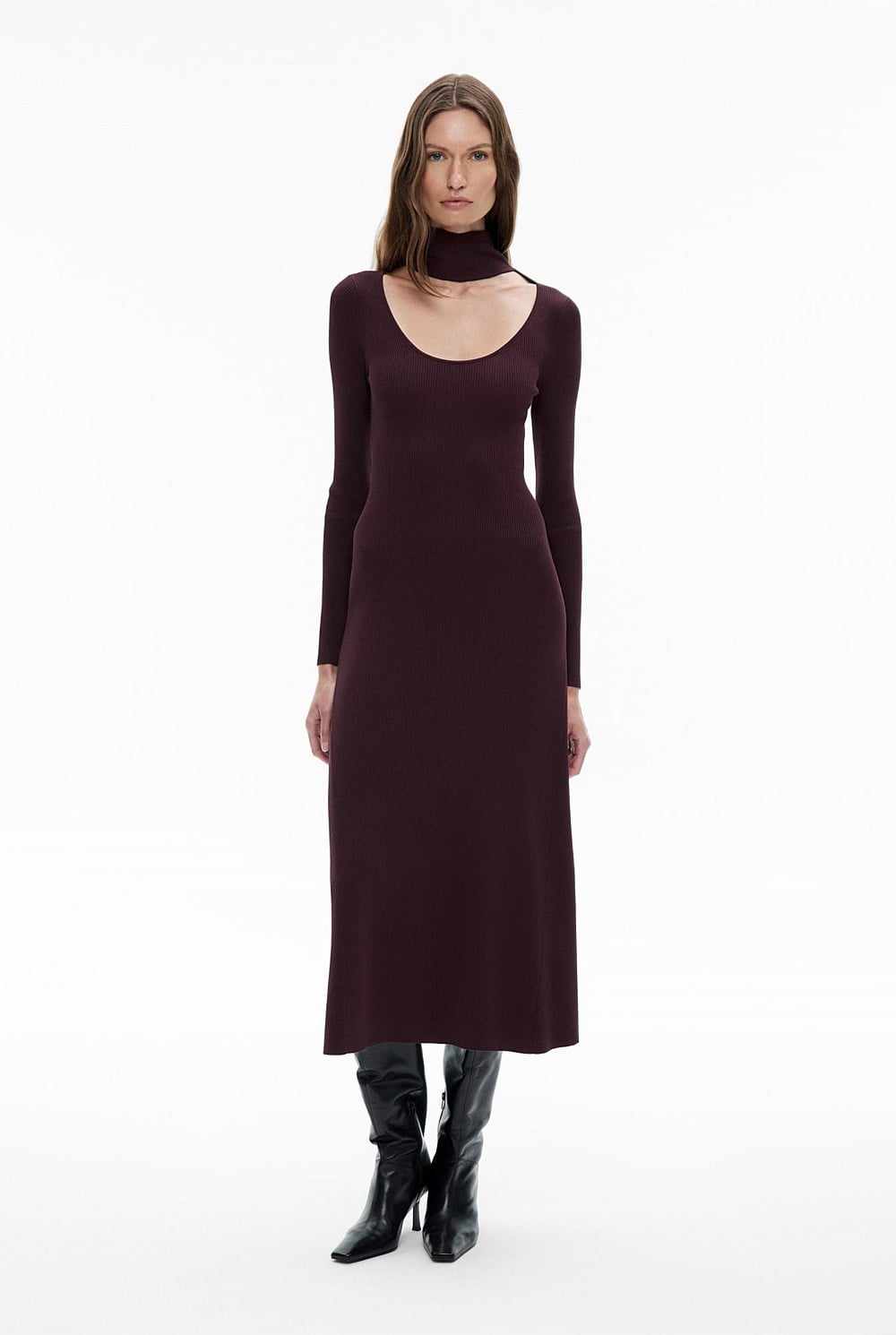 witchery knit dress Witchery High Neck Knit Dress in Black