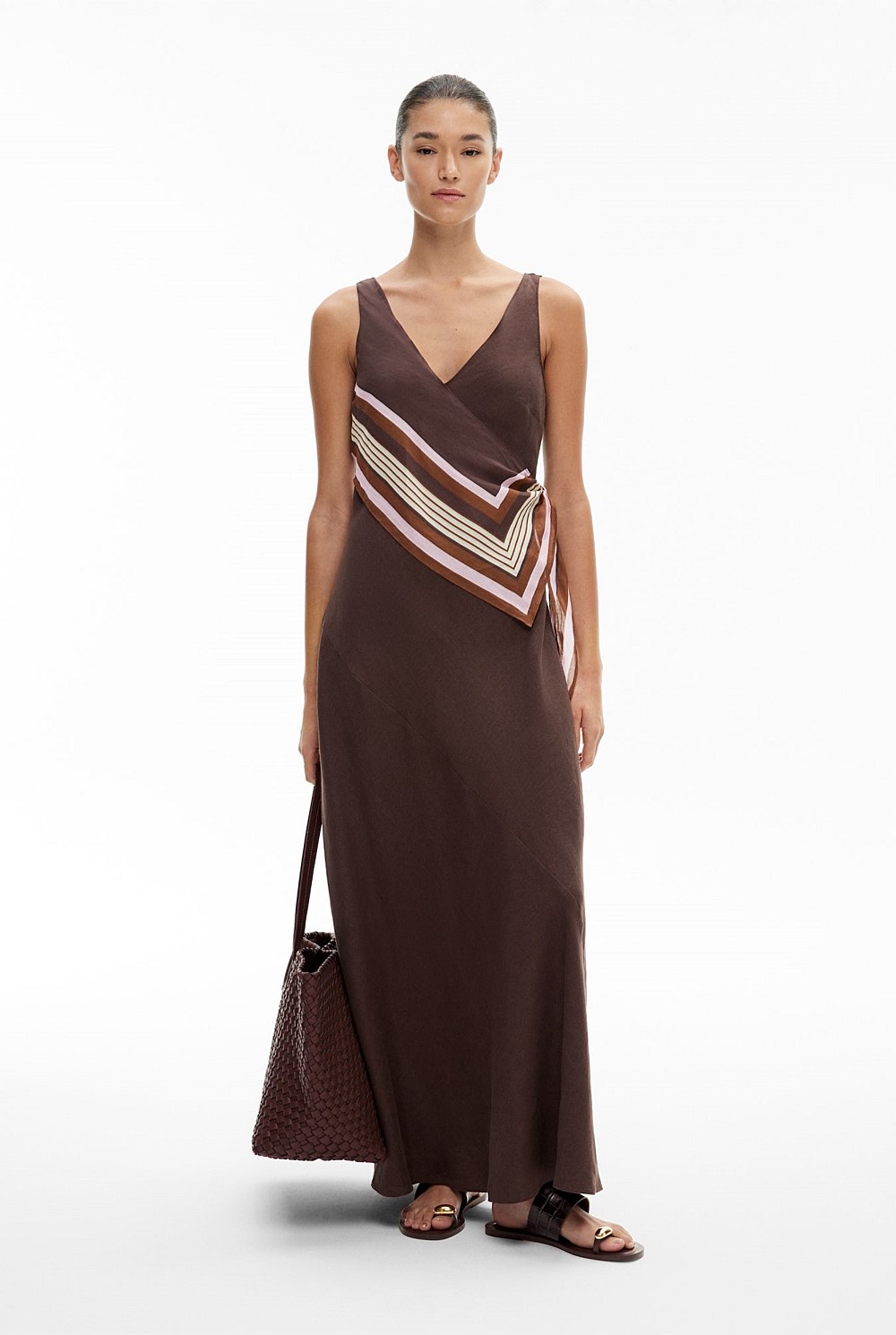 witchery brown dress Cocoa Mesh Twist Front Dress - Women's Long Sleeve Dresses