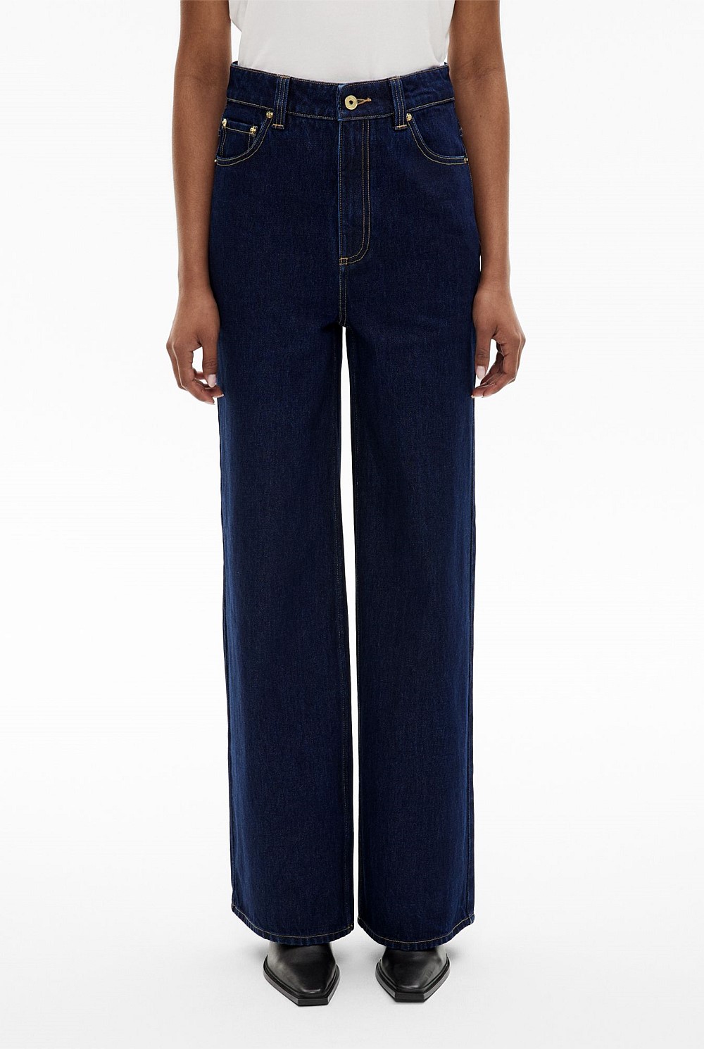 Button Detail Jeans - Main Image