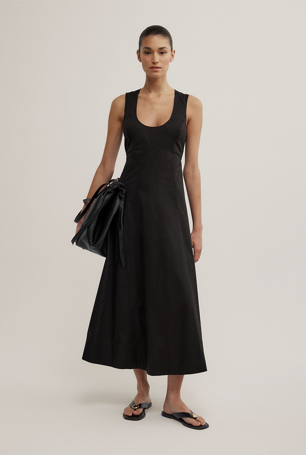 witchery black maxi dress Witchery Shirred Maxi Dress in Black