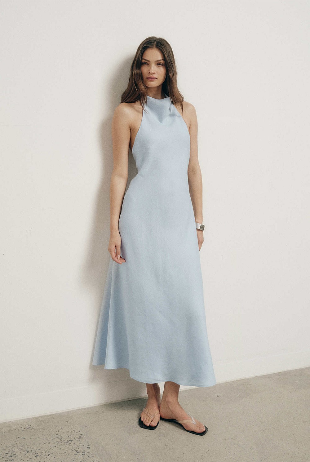 Blue Air Halter Drape Dress - Women's Evening & Cocktail Dresses | Witchery