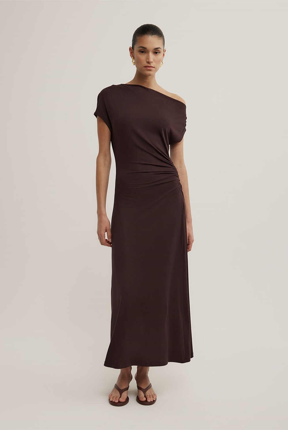 witchery brown dress Espresso Off Shoulder - Women's Evening & Cocktail Dresses FORLTS Take a Bow Royal Size:36X26