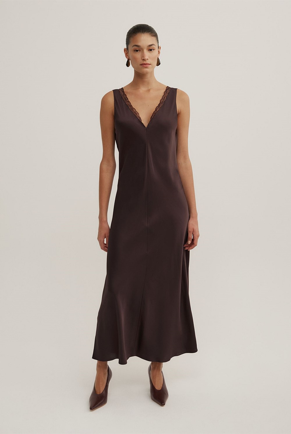 witchery brown dress Just landed. The Seam Detail Midi Dress