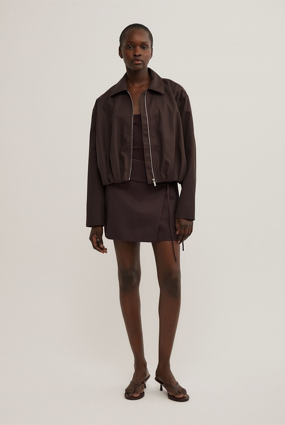 Espresso Wrap Tie Skirt - Women's A Line Skirts | Witchery