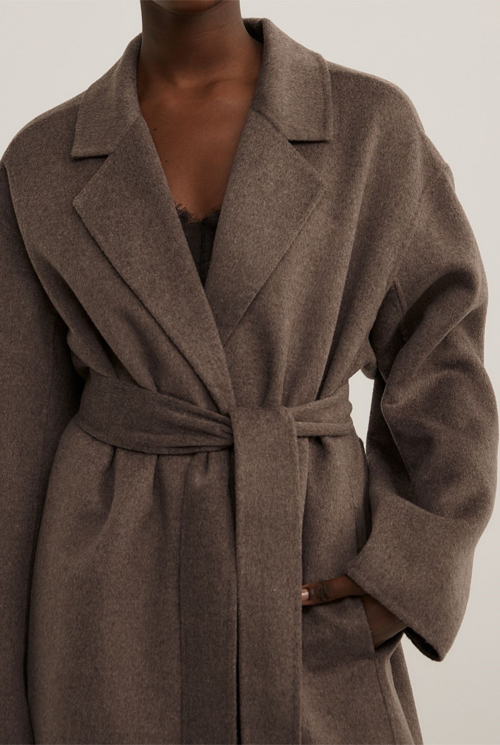 Chocolate Marle Cocoon Coat - Women's Jackets | Witchery