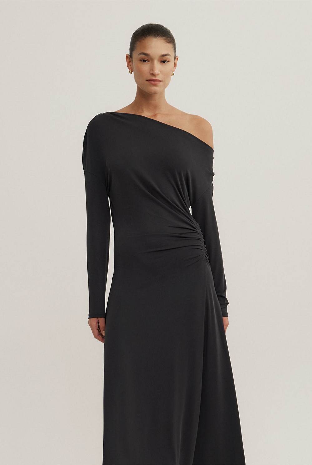 witchery long sleeve dress Black Long Sleeve Off Shoulder Dress - Women's Black Dresses