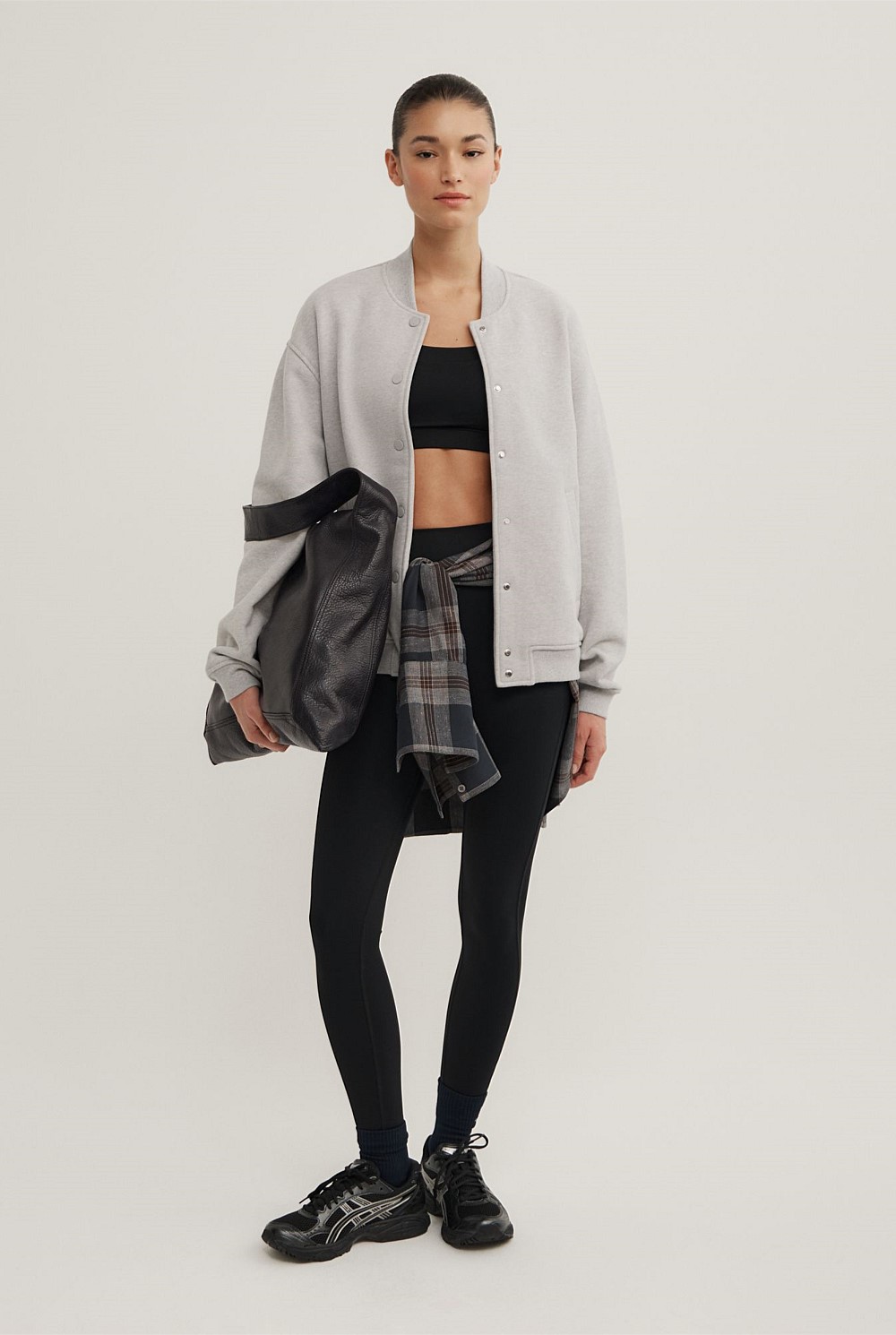 Light Grey Marle Varsity Jacket - Women's Jackets | Witchery